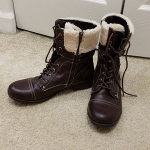 Guess leather booties.